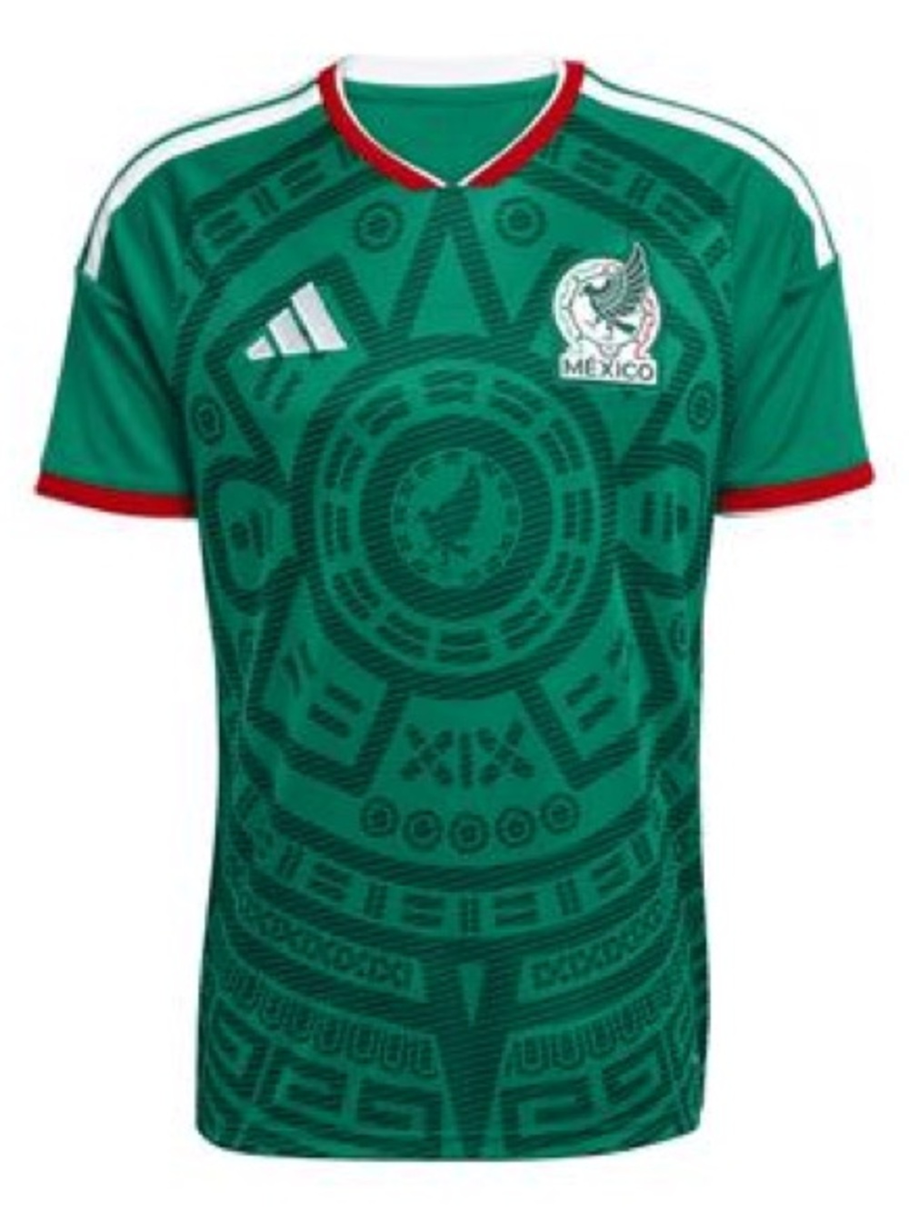 adidas Green Mexico National Team Soccer Jersey with Red Trim